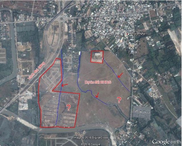 Hình 6. Ảnh 2015 cho thấy chỉ còn 1 dấu hỏi trong khu dự án