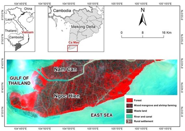 Hình 1. Vị trí KVNC tại tỉnh Cà Mau, VN